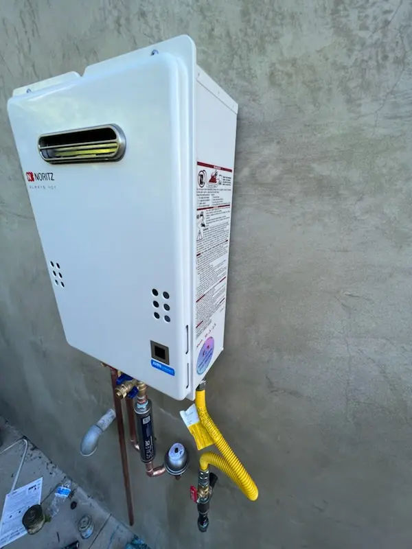 Tankless water heater installation for Towle homes